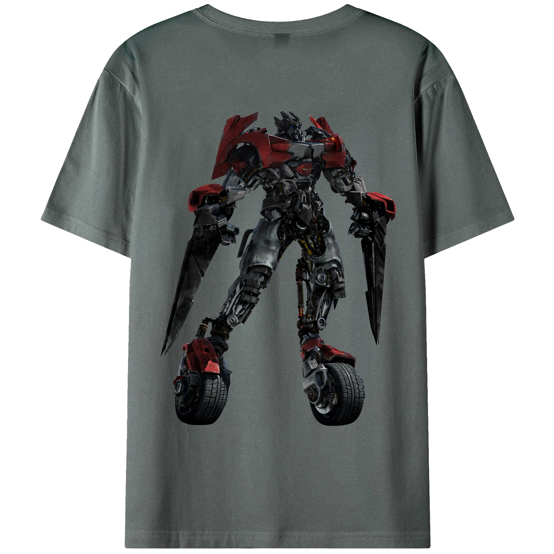 （画像用） Transformers トランスフォーマー 綿100％ メンズ半袖Tシャツ（バックプリント） 通気性